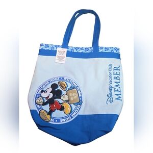 Disney Parks Mickey‎ Mouse Welcome Home Tote Bag Blue Canvas